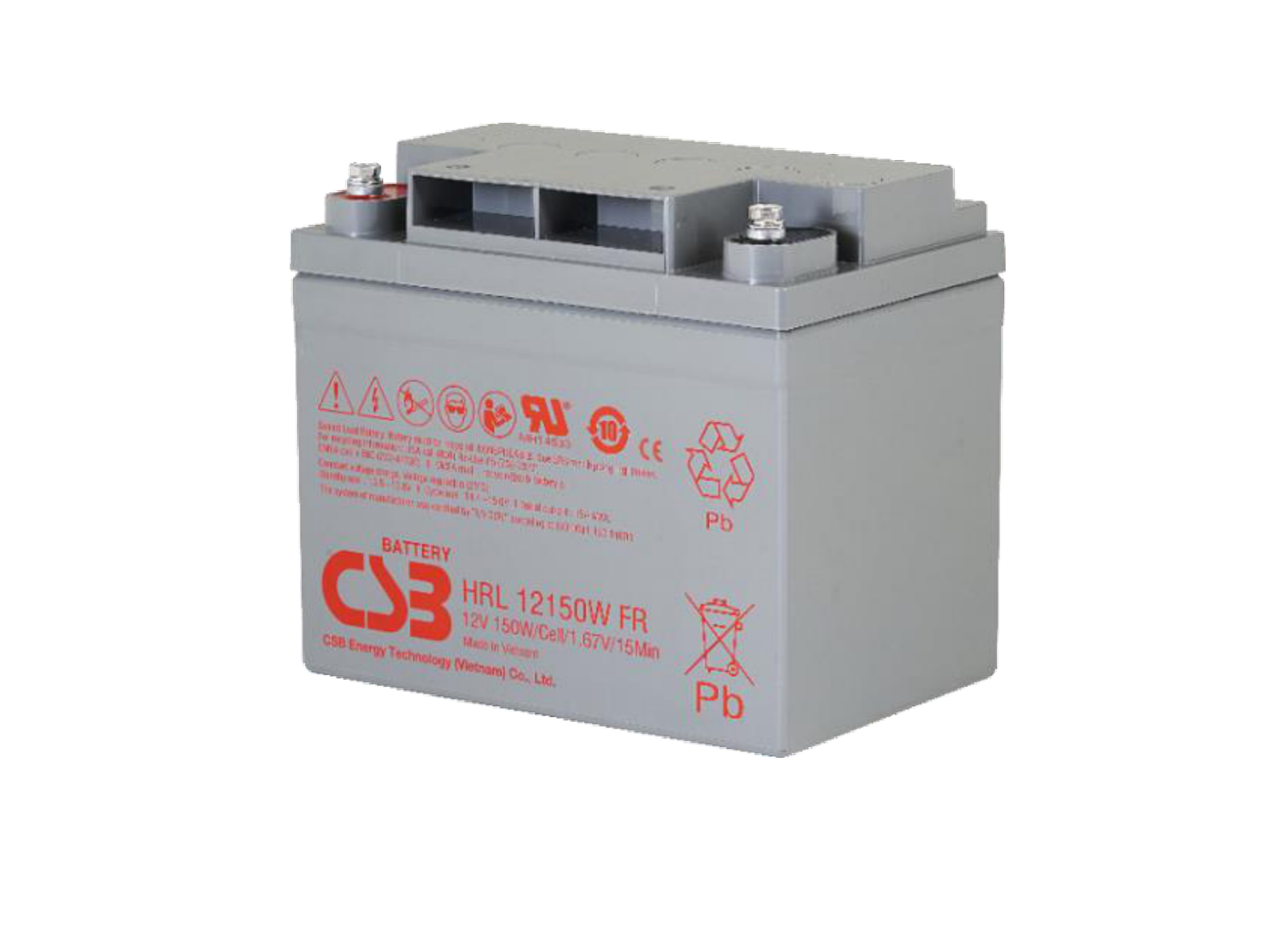 CSB HRL12150W 12V Top Terminal VRLA-AGM 