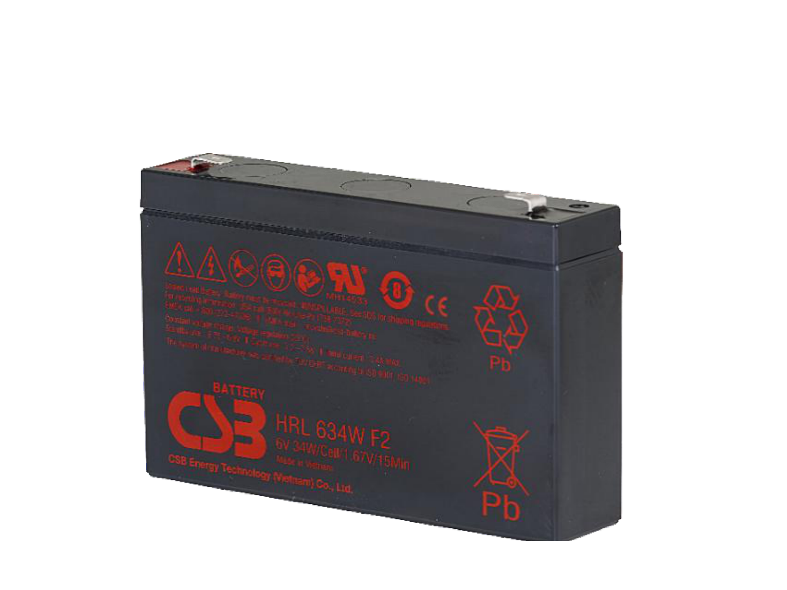 CSB HRL634W 6V Top Terminal VRLA-AGM 