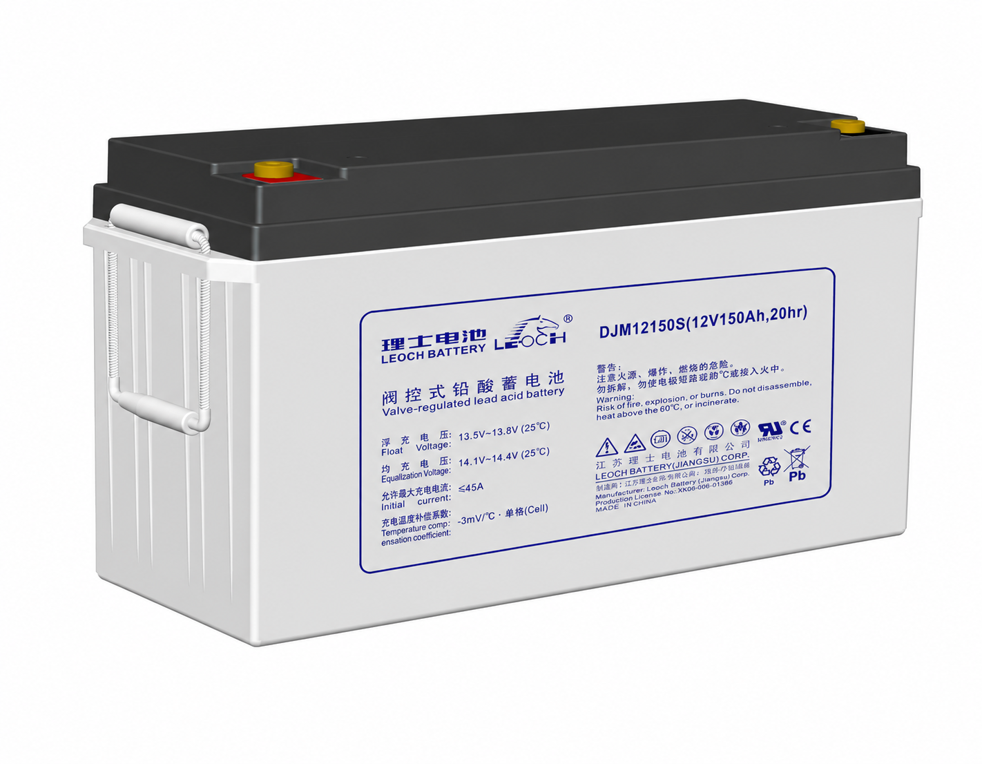 LEOCH DJM12150S 12V 150Ah VRLA AGM Front Terminal Battery