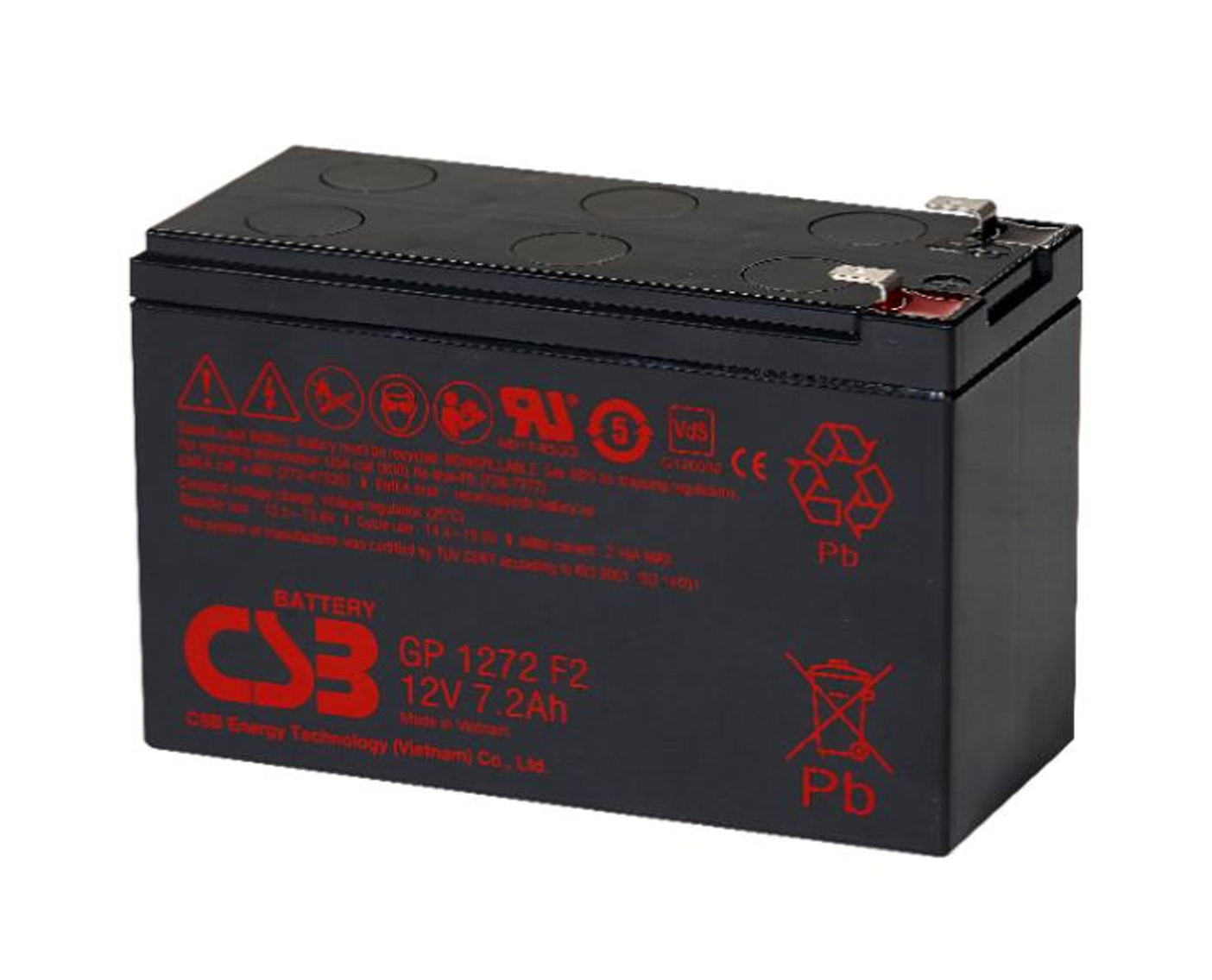 CSB GP1272 12V 7.2Ah VRLA AGM Battery