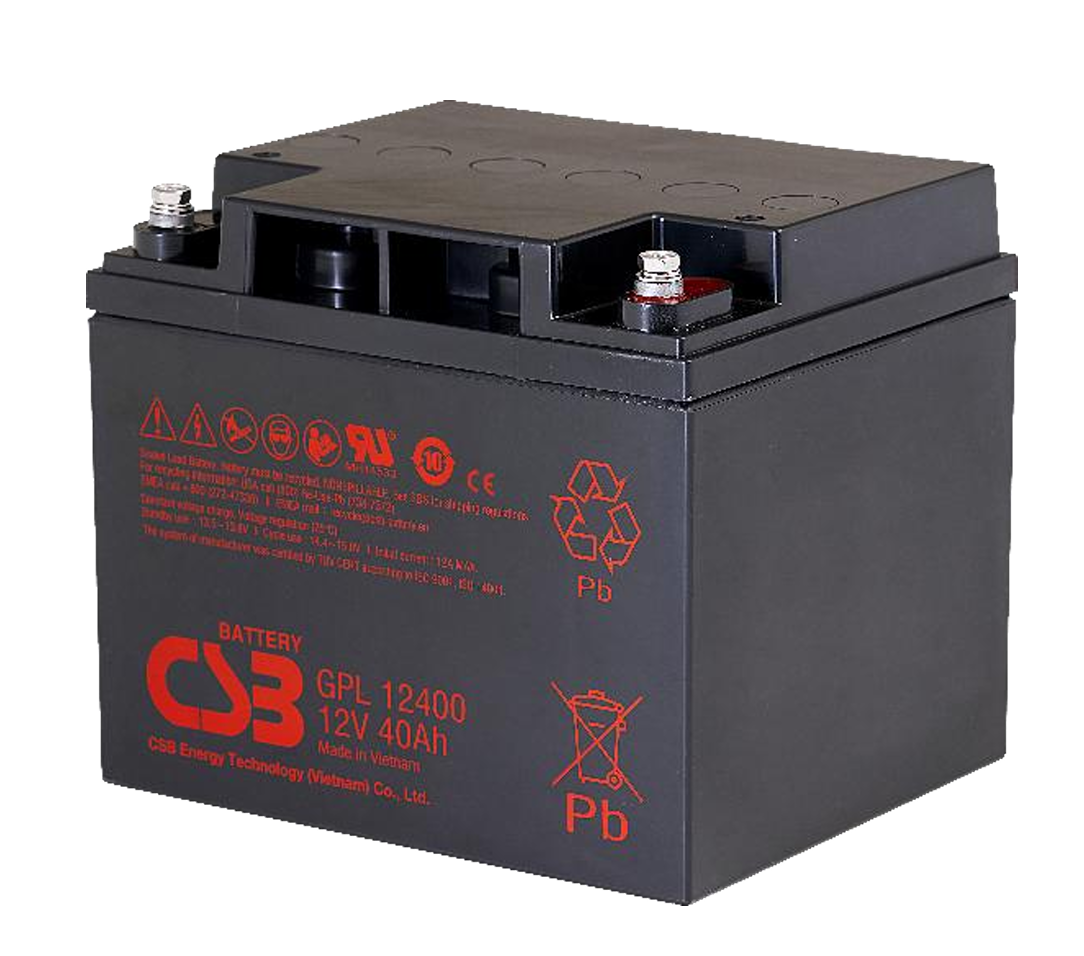 CSB GPL12400 12V 40Ah Long Life VRLA AGM Battery