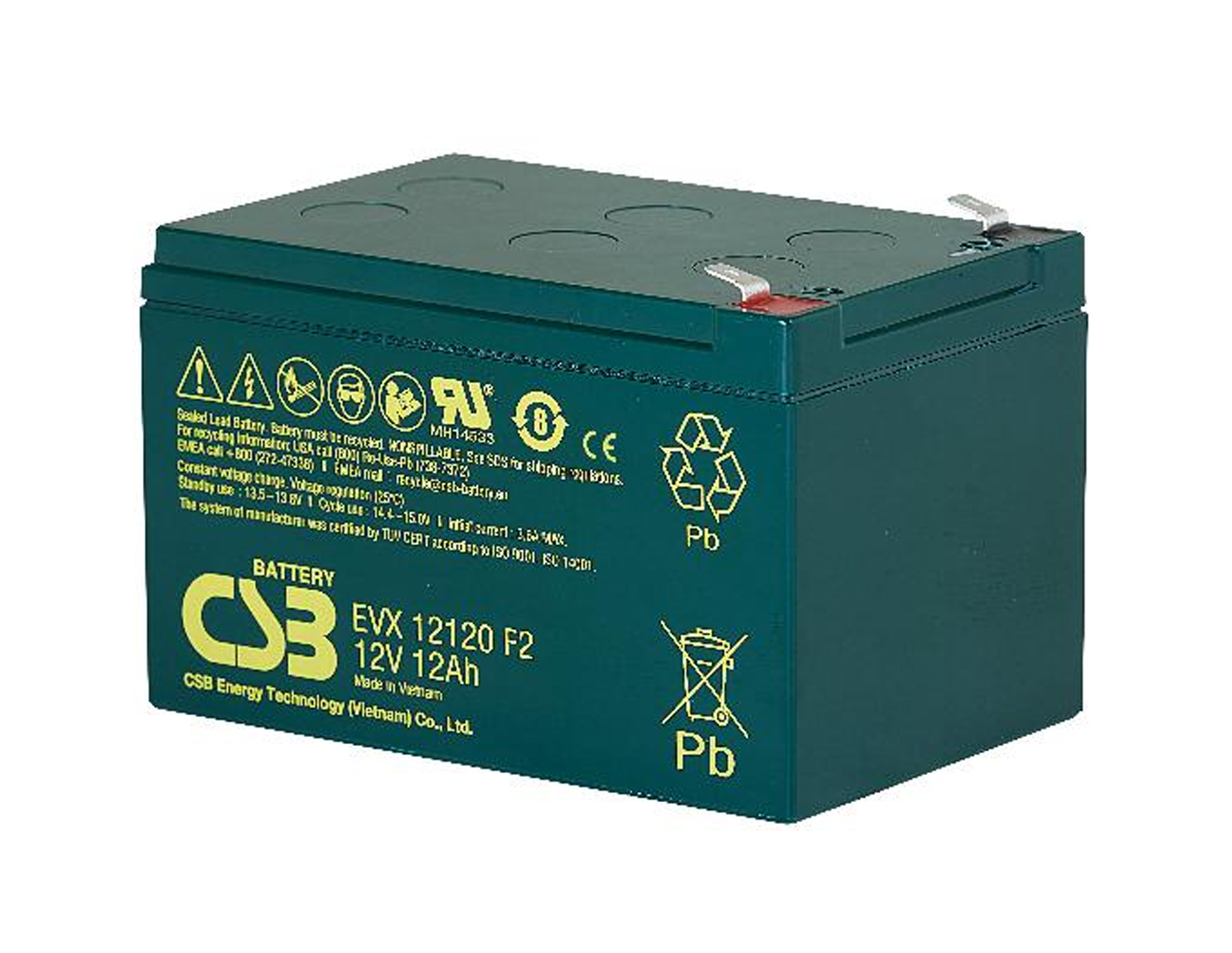 CSB EVX12120 F2 12V 12Ah Deep Cycle VRLA AGM Battery