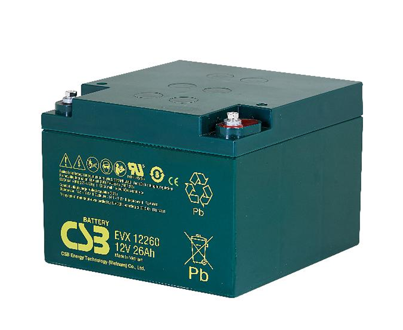 CSB EVX12260 12V 26Ah Deep Cycle VRLA AGM Battery
